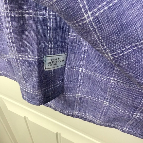 Frank & Eileen Fiona Sleeveless Button Front Linen Blend Shirt Size X-Small. - Picture 4 of 12